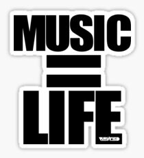 VURSAFIED - MUSIC = LIFE (BLACK) Sticker