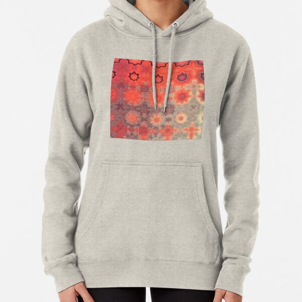Red Sunrise Abstract Pullover Hoodie
