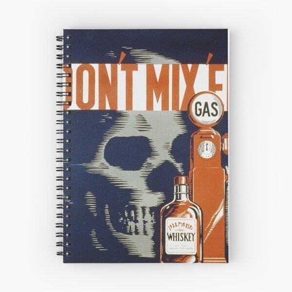 Item preview, Don't Mix Em, Gas and Whiskey vintage poster Skull graphic designed and sold by Nostrathomas66.
