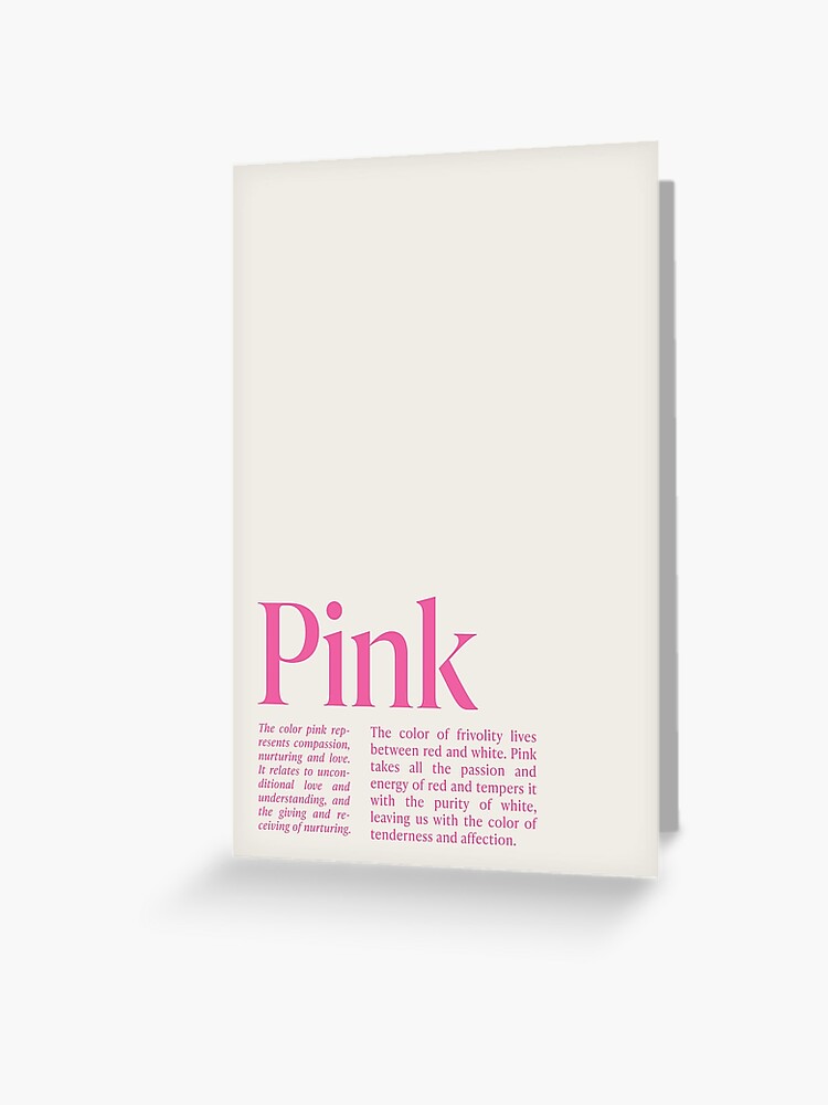 Pink Color Typography Definition Greeting Card for Sale by StudioSimply