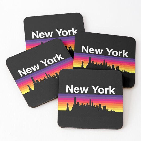 Item preview, New York Skyline, Sunset Gradient - Black designed and sold by DionBlaster.