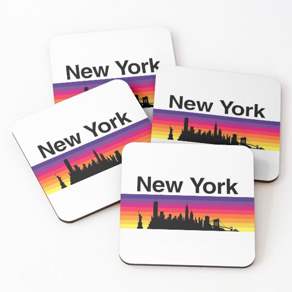 Item preview, New York Skyline, Sunset Gradient - White 2 designed and sold by DionBlaster.