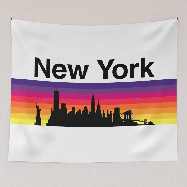 Item preview, New York Skyline, Sunset Gradient - White 2 designed and sold by DionBlaster.