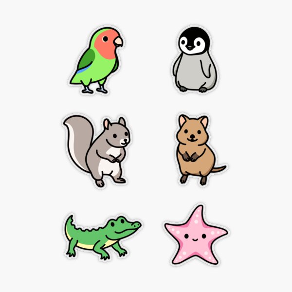 *choose large sticker!* Mega Cute Animals #2 Sticker for Sale by  littlemandyart