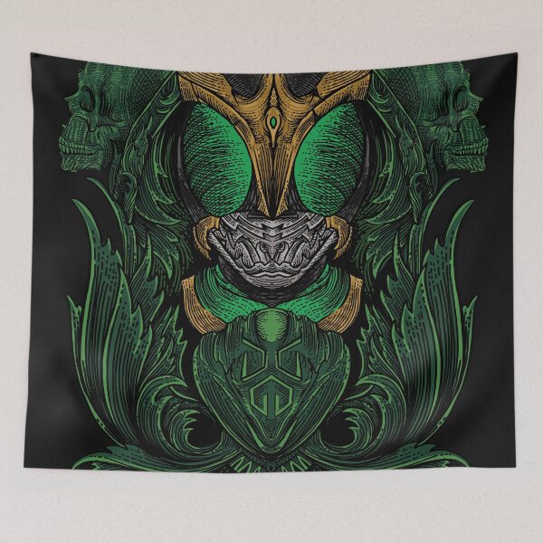Item preview, Green Version Masked Rider Engraving Fanart designed and sold by mazyoy.