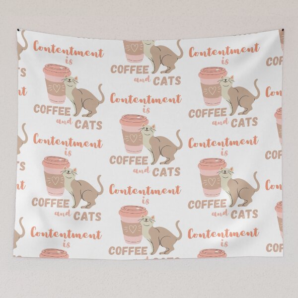 Item preview, Contentment is COFFEE and CATS designed and sold by zanybay.