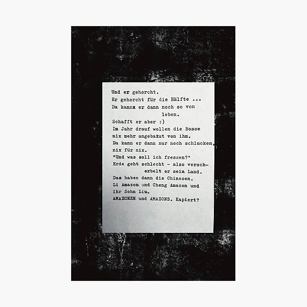 Gedicht 3b - Lockdown, ein C-Movie Fotodruck