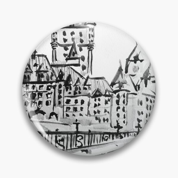 Item preview, Château Frontenac Quebec City Canada Black and White Watercolor Painting designed and sold by TheJoeyStudio.