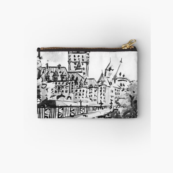 Item preview, Château Frontenac Quebec City Canada Black and White Watercolor Painting designed and sold by TheJoeyStudio.