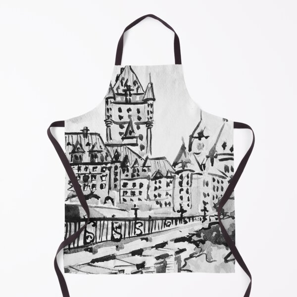 Item preview, Château Frontenac Quebec City Canada Black and White Watercolor Painting designed and sold by TheJoeyStudio.