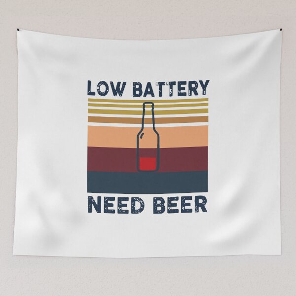 Item preview, LOW BATTERY NEED BEER VINTAGE designed and sold by TALIA-ETHER.