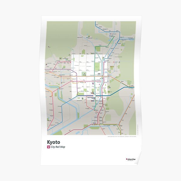 Kyoto City Rail Map Poster Poster