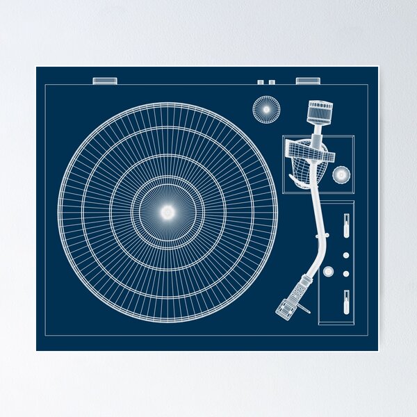 Item preview, Blueprint Turntable vinyl player music designed and sold by PeterADesign.