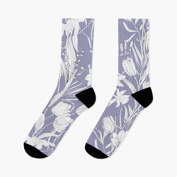 Item preview, Delicate garden flowers on  lilac background designed and sold by Olga Shashok.