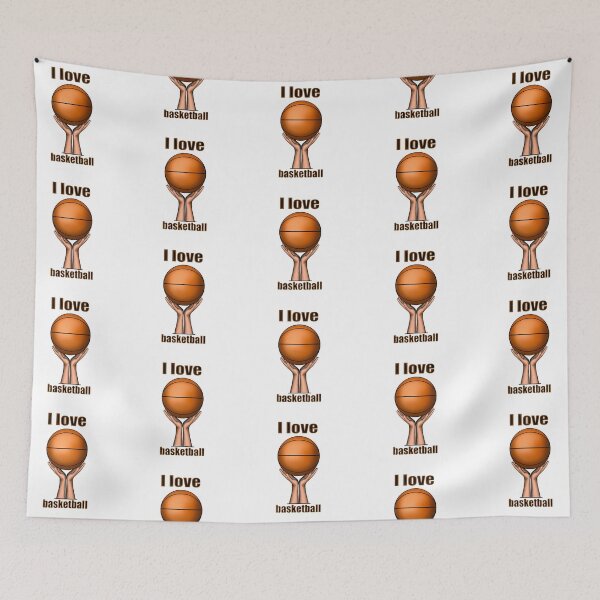 Item preview, I love basketball and painted basketball in hand designed and sold by nataliavavilina.