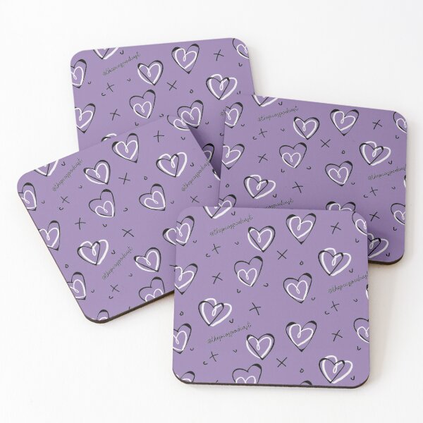 PCOS Podcast Love Heart Chic Cream Coasters (Set of 4)