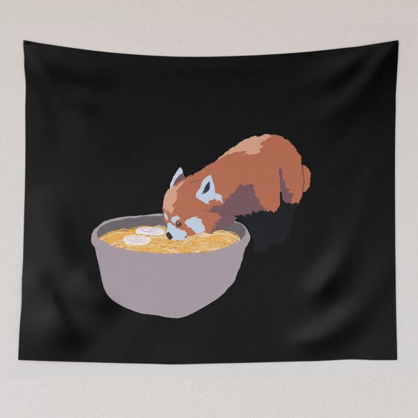 Item preview, Red Panda Eating Ramen Noodles designed and sold by zareworks.