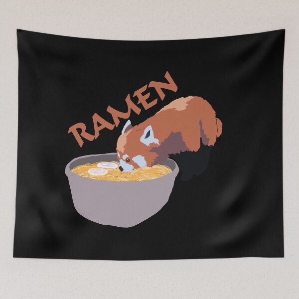 Item preview, Red Panda Eating Ramen Noodles designed and sold by zareworks.