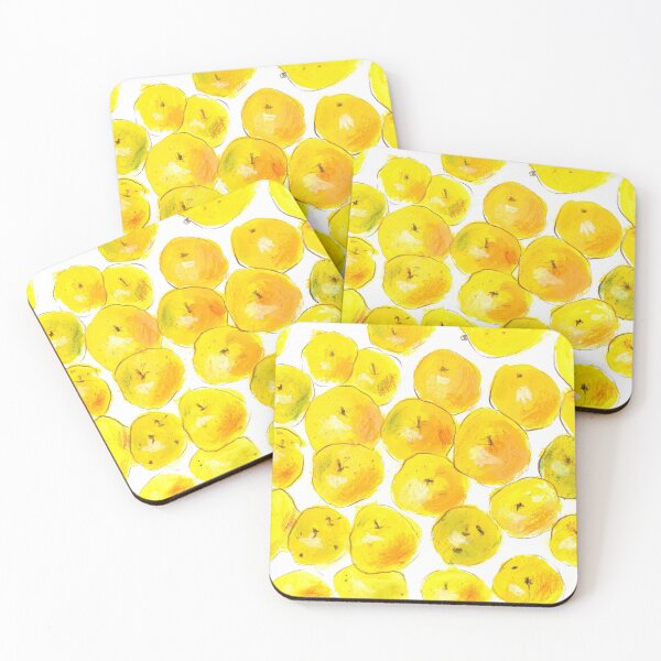 Item preview, yellow apples hand drawn background designed and sold by panyulia21.
