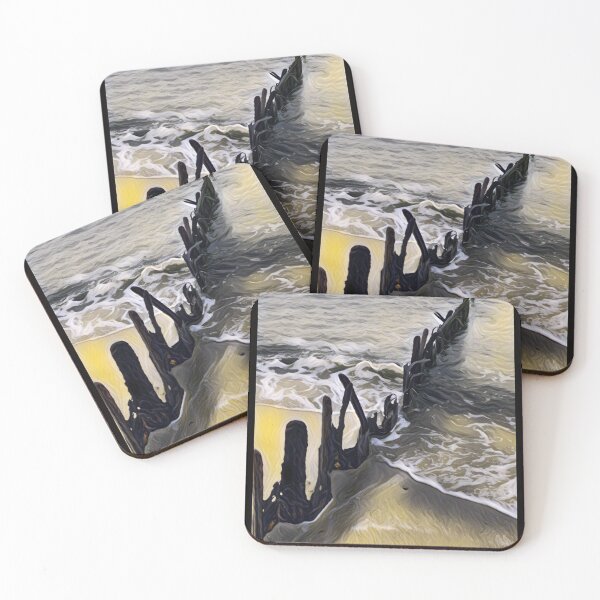 Item preview, Photography of groynes in the sea, then edited in color designed and sold by Pelikancrazy.