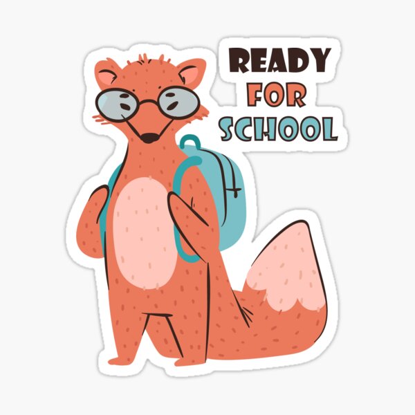 Fox bereit für die Schule Sticker