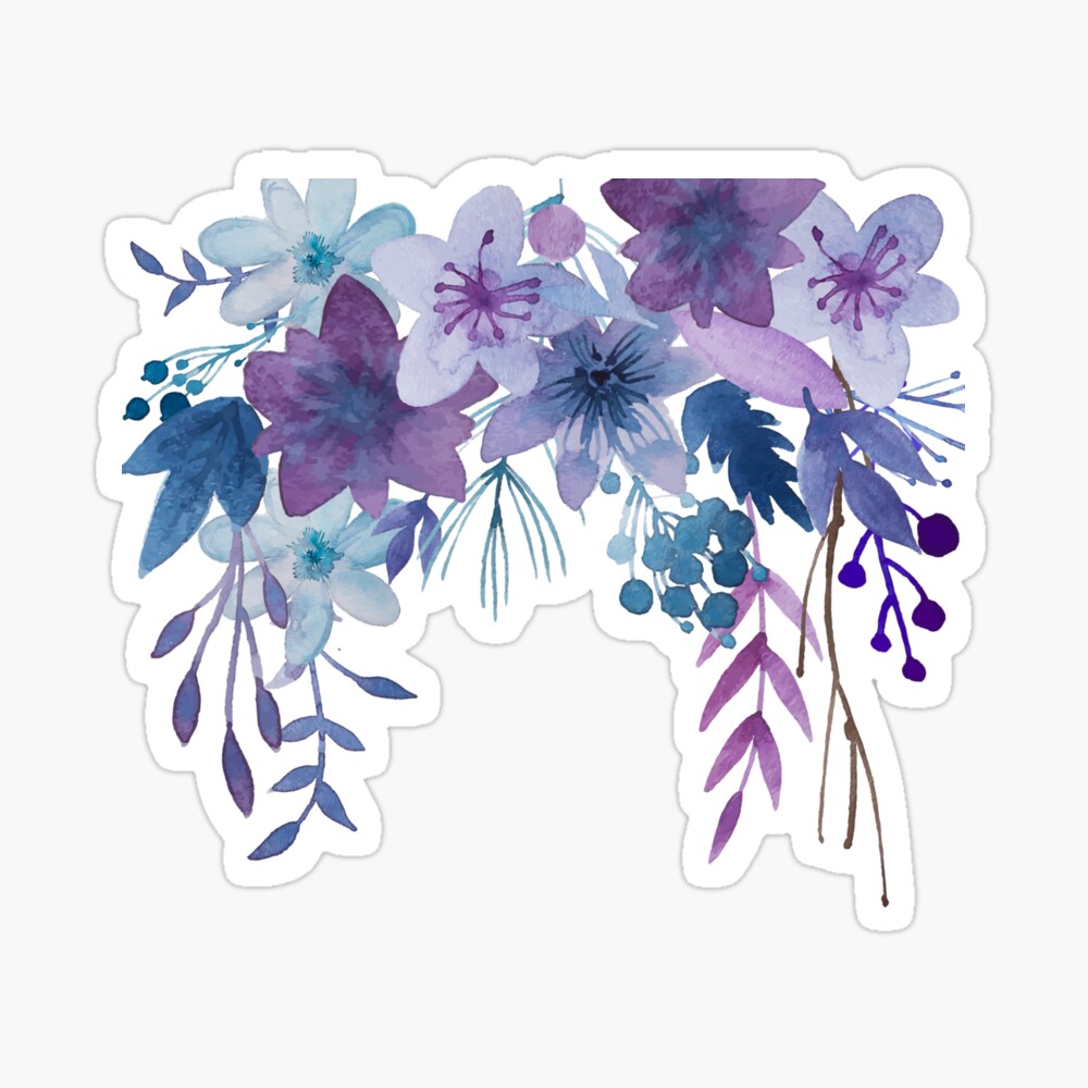 Blue Purple Flowers Poster