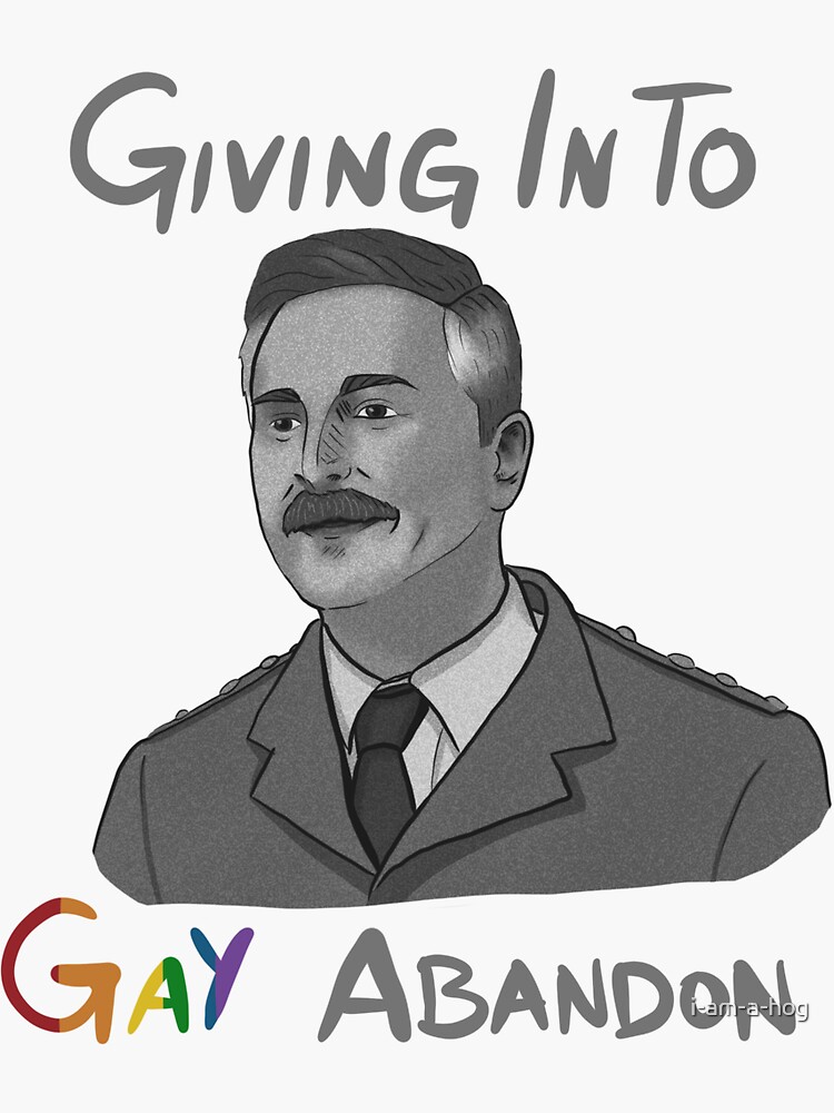 "Gay abandon" Sticker by iamahog Redbubble