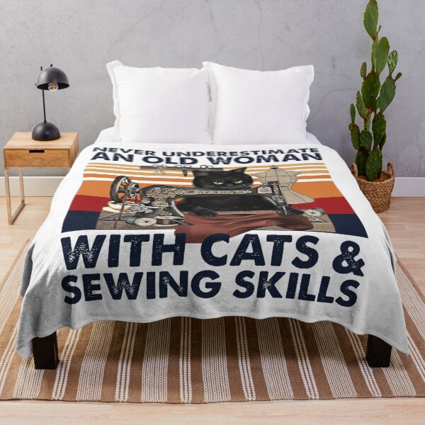 Item preview, Never Underestimate An Old Woman With Cats And Sewing Skills designed and sold by BiancaMoss51.