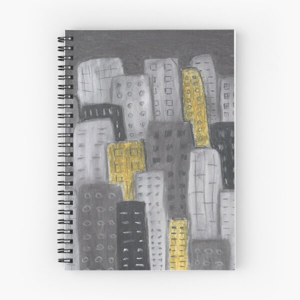 Item preview, City by night art painting Funny buildings designed and sold by BlackWhiteBeige.