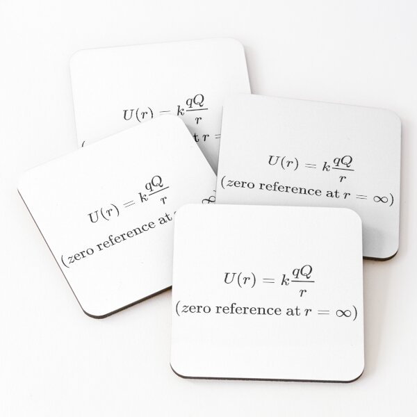 The potential energy of Q when it is separated from q by a distance r assumes the form:  Coasters (Set of 4)