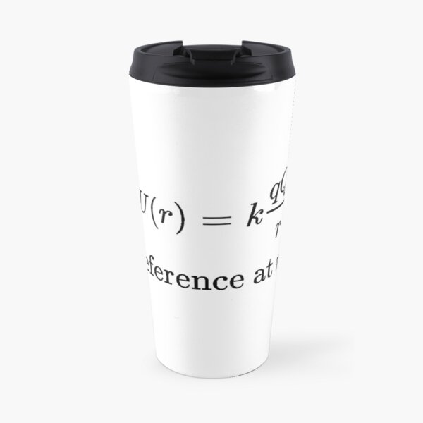 The potential energy of Q when it is separated from q by a distance r assumes the form:  Travel Mug
