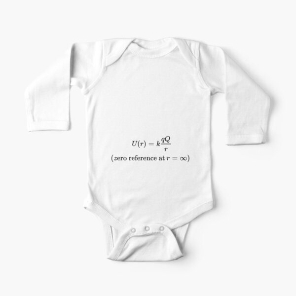 The potential energy of Q when it is separated from q by a distance r assumes the form:  Long Sleeve Baby One-Piece