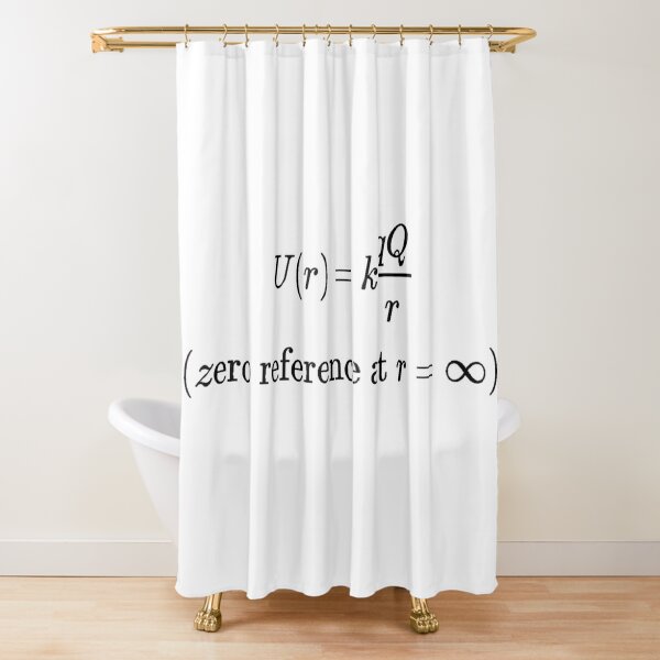 The potential energy of Q when it is separated from q by a distance r assumes the form:  Shower Curtain