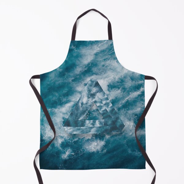 Item preview, Penrose triangle abstract blue ocean waves designed and sold by illlustreation.