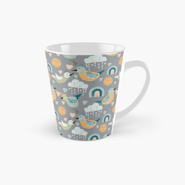 Item preview, Cute Spring Bird pattern // Gray designed and sold by Dottadesigns.