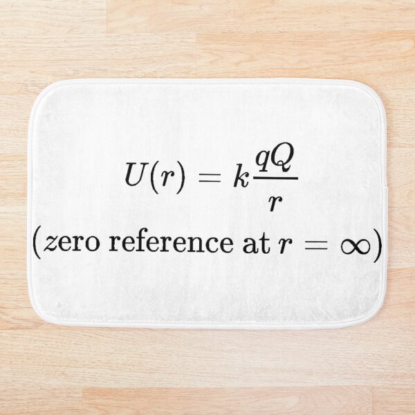 The potential energy of Q when it is separated from q by a distance r assumes the form:  Bath Mat