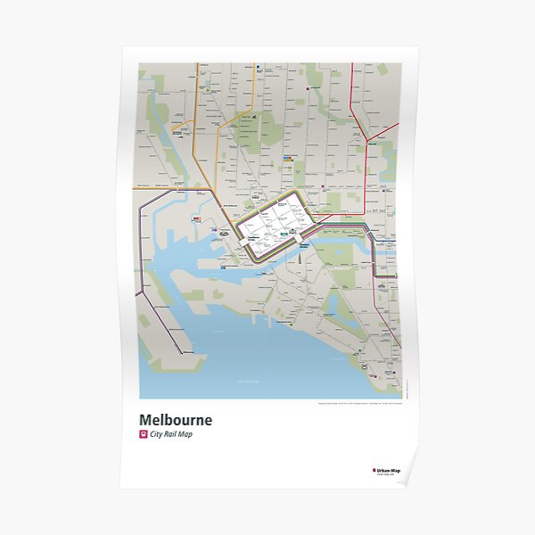 Melbourne City Rail Map Poster Poster