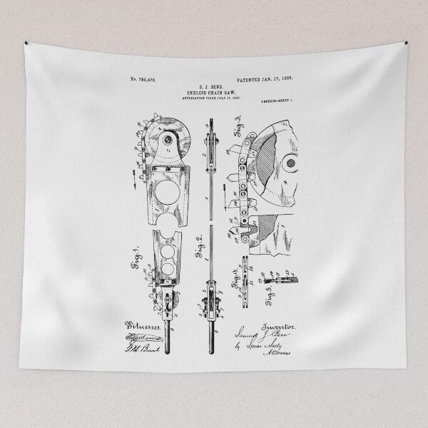 Item preview, Chainsaw 1905 patent / arborist gift idea designed and sold by anodyle.