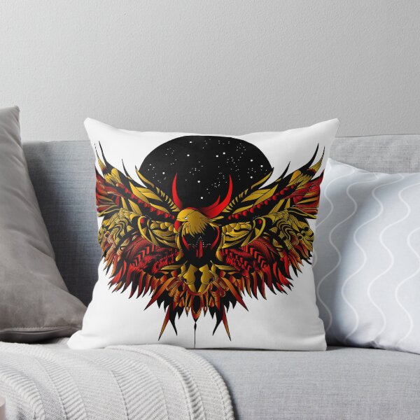 Item preview, American Bald Eagle with black moon and half moon with wings spread mirrored wings with polynesian pattern and tribal tattoo style design designed and sold by SILVERAPPLE.
