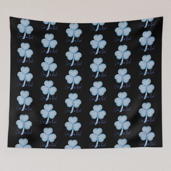 Item preview, “One of a Kind” Diamond Blue Shamrock! (on Black) designed and sold by PawsitiveMum.