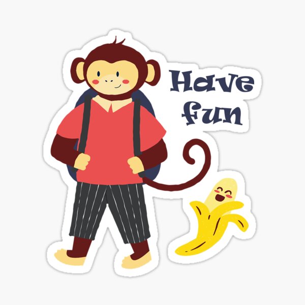 Affe lustige Schule Sticker