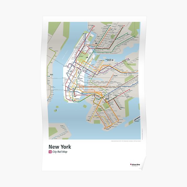 New York City Rail Map Poster Poster