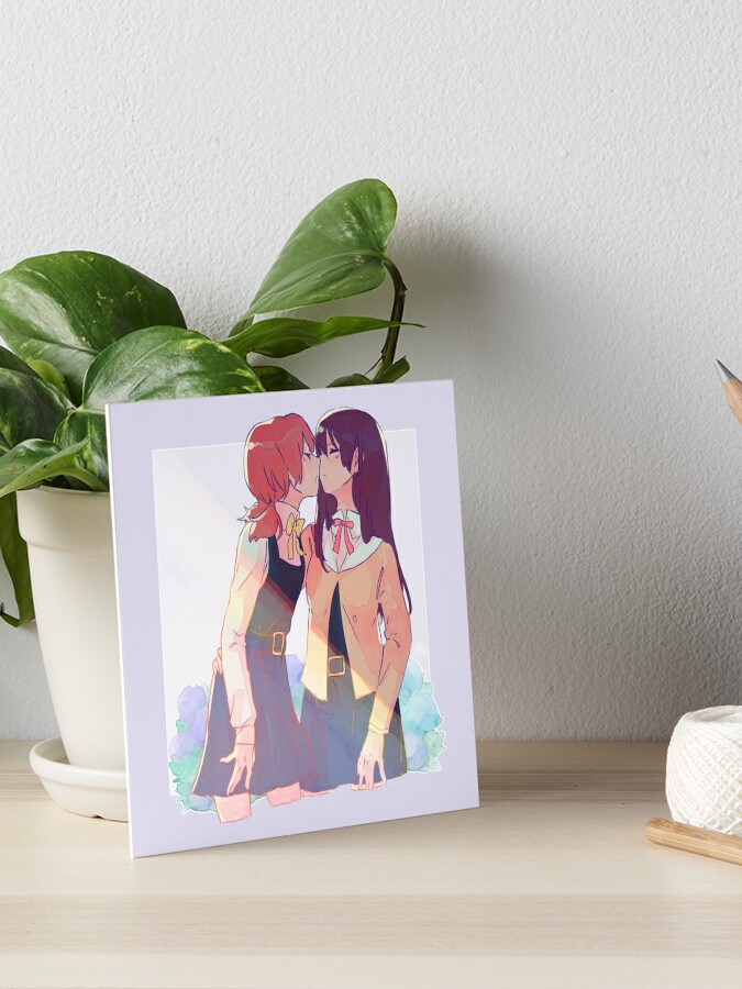 Yagate Kimi ni Naru | Yuu x Touko | Bloom Into You | Yuri Anime Manga | Art  Board Print