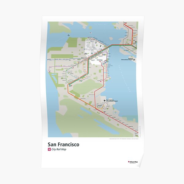 San Francisco City Rail Map Poster Poster