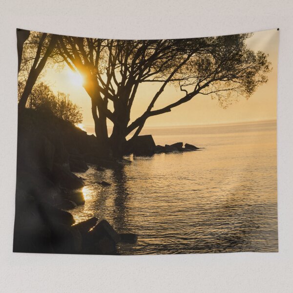 Item preview, Early Gold Through the Willows - a Sunrise on the Shore of Lake Ontario designed and sold by Georgia Mizuleva.