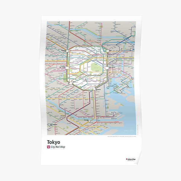 Tokyo City Rail Map Poster Poster
