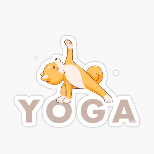 Yoga cute dog shibainu yogi pose Sticker