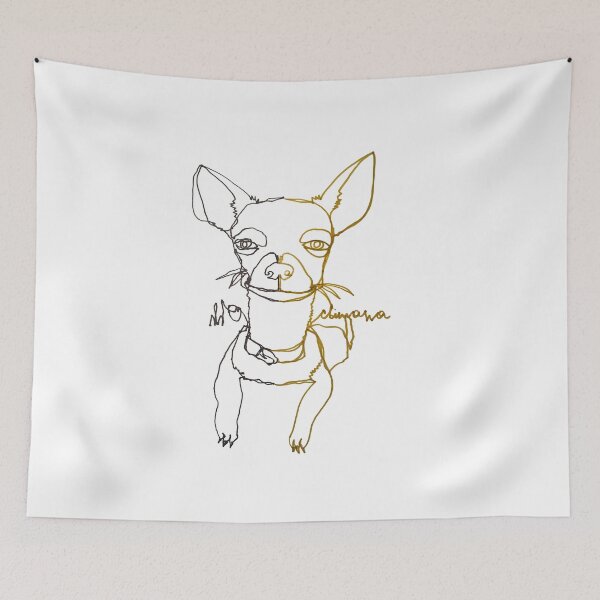 Item preview, Ohh chiwawa ambidextrous line drawing of chihuahua dog designed and sold by orangerinka.