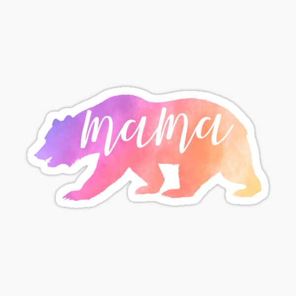 Mama Bear Floral Watercolor Flowers  Sticker for Sale by KNEI