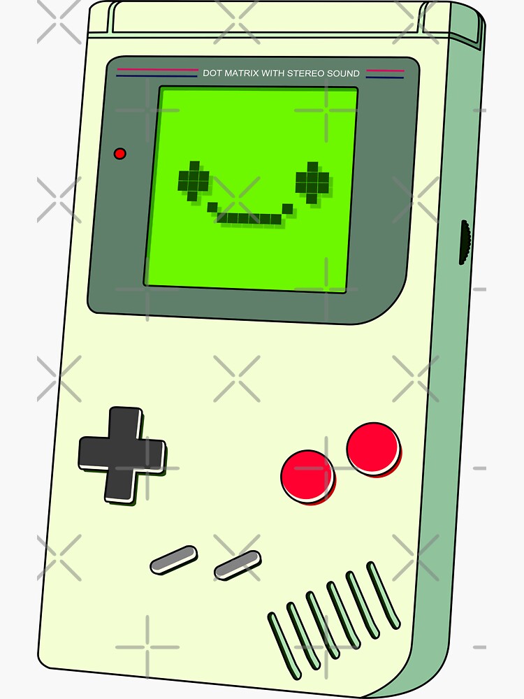 Thumbnail 3 of 3, Sticker, Original Smiley Gameboy designed and sold by djspacegr.